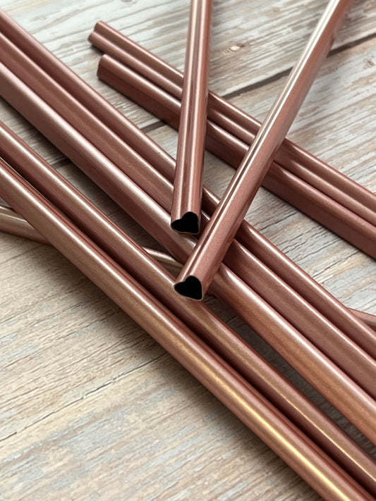 Stainless Steel Pink Heart Straws